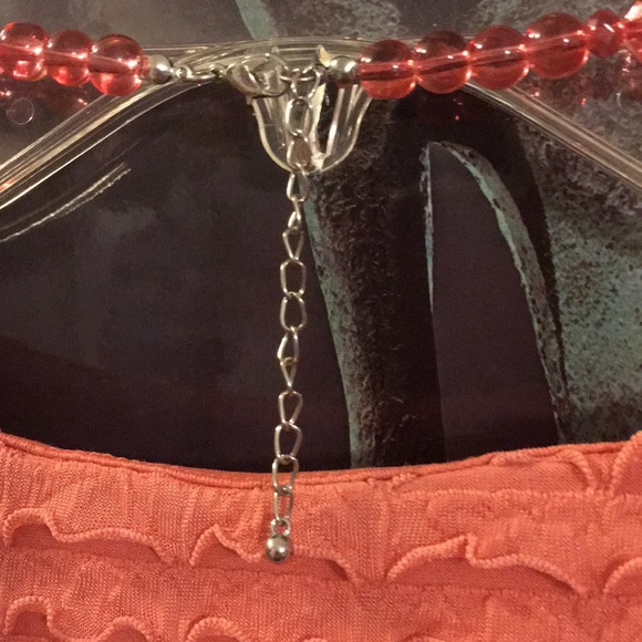 Clear Plastic Beaded Coral Statement Necklace - Picture 3 of 3